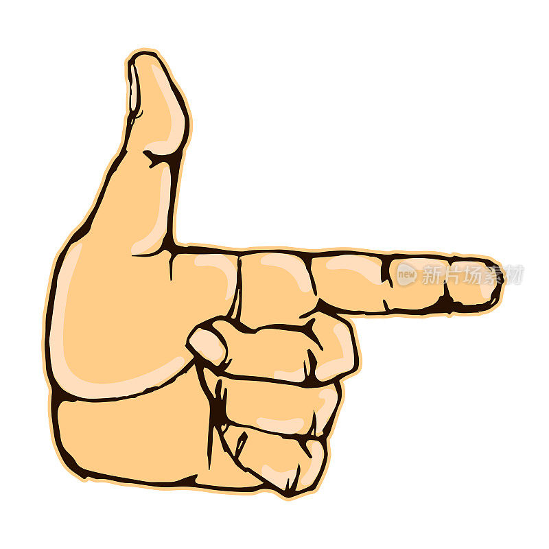 Realistic pointing finger hand gesture icon graphic